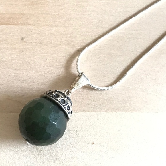 Genuine Green Moss Agate Natural Necklace